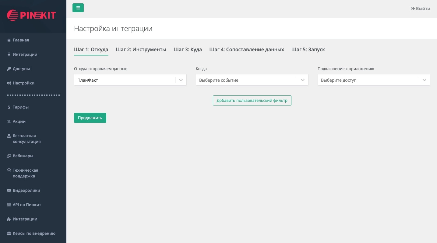 Интеграции Пинкит Интеграции Пинкит