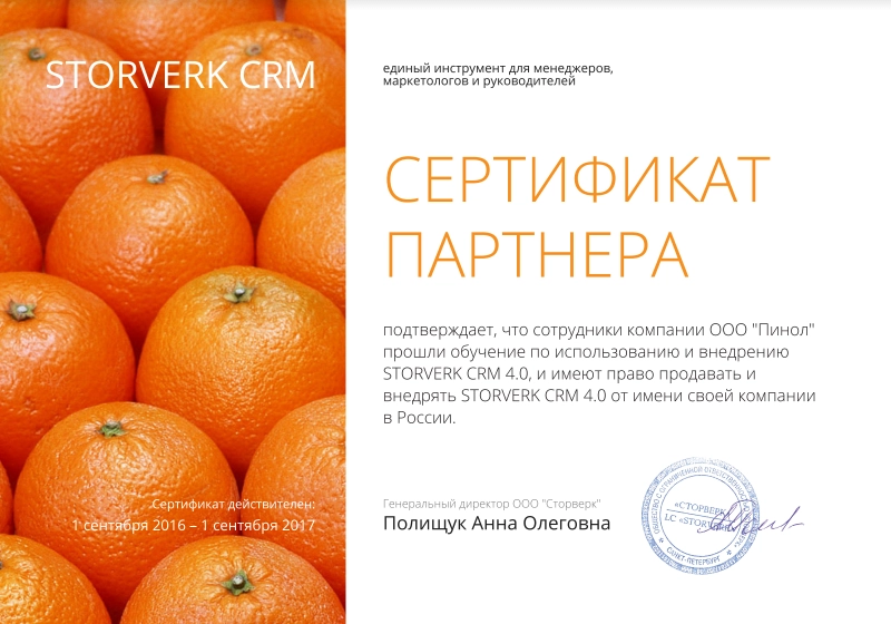 Пинол официальный партнер Storverk CRM Пинол официальный партнер Storverk CRM