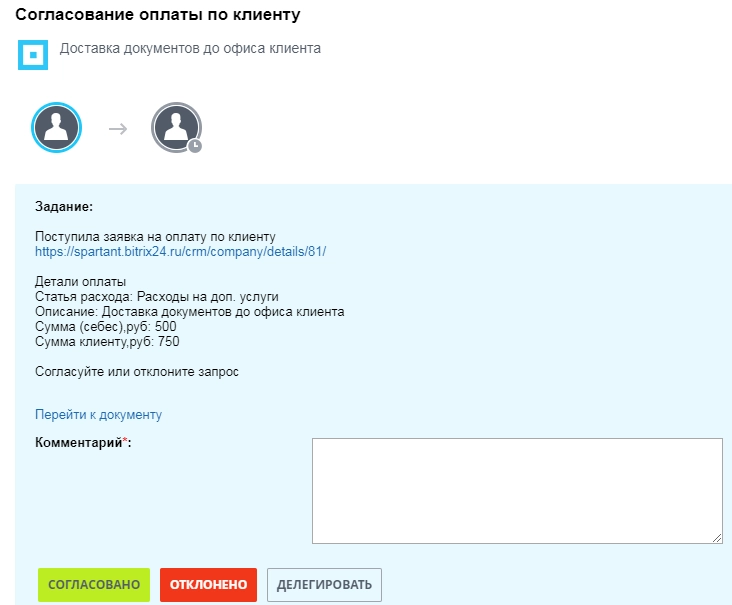 Процесс отправки заявки на согласование Процесс отправки заявки на согласование